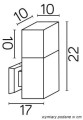 Kinkiet zewnętrzny ciemny popiel IP44 Cube CB-MAX K DG