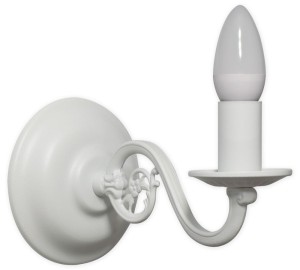 Świecznik  Cereus kinkiet na 1 żarówkę biały matowy 380 K1 BIA