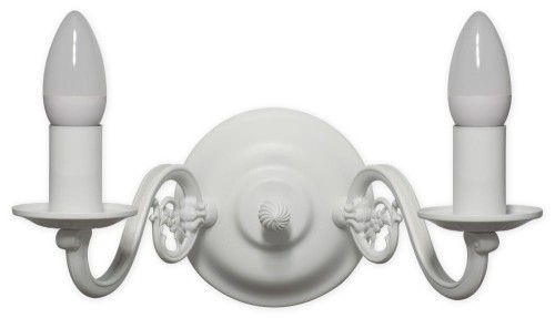 Świecznik kinkiet na 2 żarówki biały matowy 381 K2 BIA