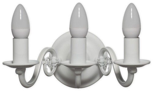 Świecznik kinkiet na 3 żarówki biały matowy 382 K3 BIA