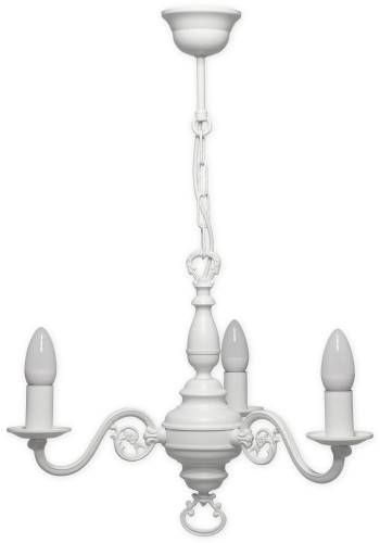 Świecznik żyrandol na 3 żarówki biały matowy 383 W3 BIA