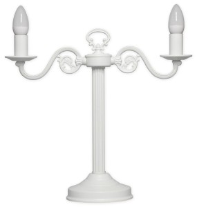 Świecznik Cereus lampa stołowa na 2 żarówki biały matowy 388 L2 BIA