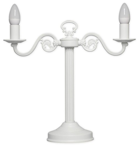 Świecznik lampa stołowa na 2 żarówki biały matowy 388 L2 BIA