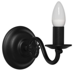 Świecznik  Cereus kinkiet na 1 żarówkę czarny matowy 380 K1 CZA