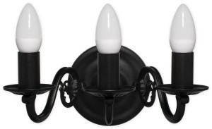 Świecznik kinkiet  Cereus na 3 żarówki czarny matowy 382 K3 CZA