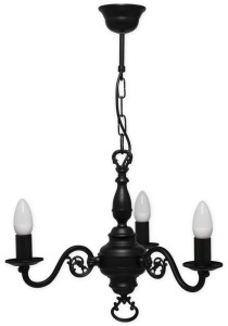 Świecznik Cereus żyrandol na 3 żarówki czarny matowy 383 W3 CZA