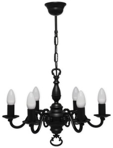 Świecznik  Cereus żyrandol na 6 żarówek czarny matowy 386 W6 CZA