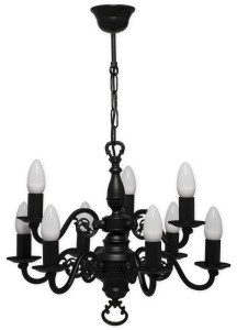 Świecznik Cereus żyrandol na 9 żarówek czarny matowy 387 W9 CZA