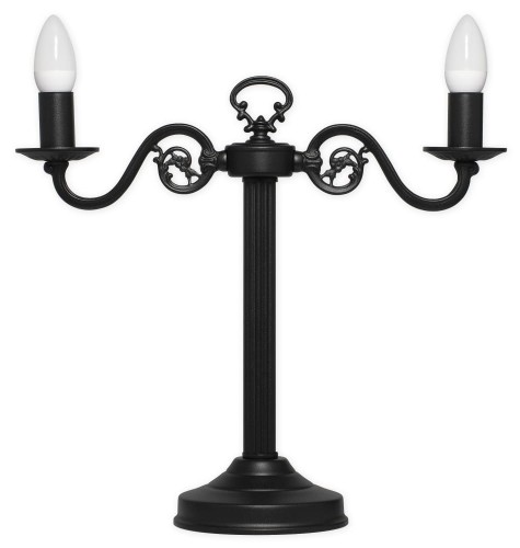 Świecznik lampa stołowa na 2 żarówki czarny matowy 388 L2 CZA