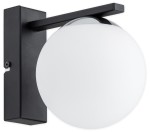 Pojedyńczy kinkiet klosz kula czarny matowy +chrom Maya O3340 K1 CZA + CH