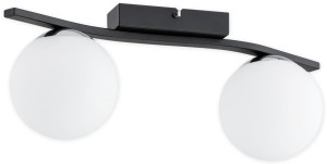 Lampa sufitowa plafon na dwa klosze kule czarny mat+chrom Maya O3342 P2 CZA + CH