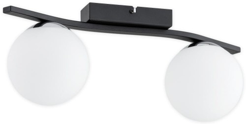 Lampa sufitowa plafon na dwa klosze kule czarny mat+chrom Maya O3342 P2 CZA + CH