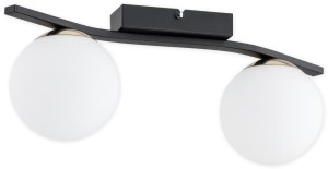 Lampa sufitowa plafon na dwa klosze kule czarny mat+złoty Maya O3342 P2 CZA + ZŁ