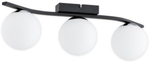 Lampa sufitowa plafon na trzy klosze kule czarny mat+chrom Maya O3343 P3 CZA + CH