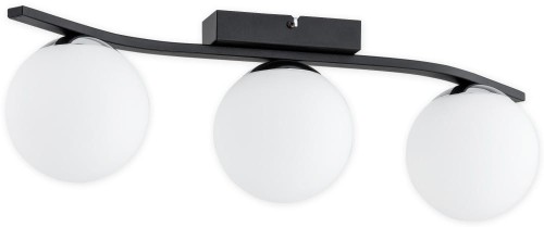 Lampa sufitowa plafon na trzy klosze kule czarny mat+chrom Maya O3343 P3 CZA + CH