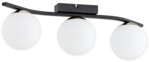 Lampa sufitowa plafon na trzy klosze kule czarny mat+złoty Maya O3343 P3 CZA + ZŁ