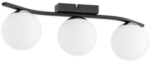 Lampa sufitowa plafon na trzy klosze kule czarny mat+złoty Maya O3343 P3 CZA + ZŁ