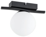 Lampa sufitowa plafon pojedyńcza klosz kula czarny matowy + chrom Maya  O3341 P1 CZA + CH