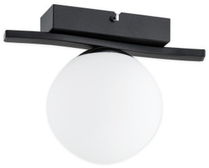 Lampa sufitowa plafon pojedyńcza klosz kula czarny matowy + chrom Maya  O3341 P1 CZA + CH