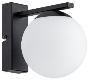 Pojedyńczy kinkiet klosz kula czarny matowy Stella O3350 K1 CZA