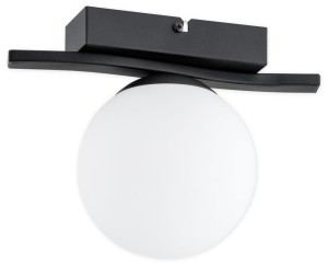 Lampa sufitowa plafon pojedyńcza klosz kula czarny matowy Stella O3351 P1 CZA