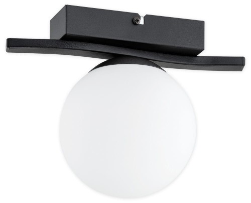 Lampa sufitowa plafon pojedyńcza klosz kula czarny matowy Stella O3351 P1 CZA