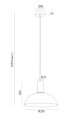 Lampa wisząca czarna kielich, półkula stal designerska minimalistyczna SINES 4222