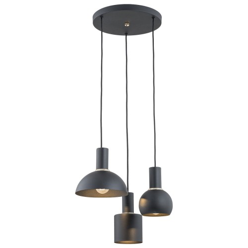 Lampa wisząca żyrandol kaskadowy czarny mix kształtów stal SINES 1472