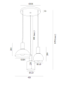 Lampa wisząca żyrandol kaskadowy czarny mix kształtów stal SINES 1472