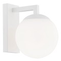 Lampa ścienna, kinkiet biały ze szklanym kloszem w kształcie kuli ASPEN 3733