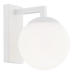 Lampa ścienna, kinkiet biały ze szklanym kloszem w kształcie kuli ASPEN 3733