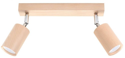 Lampa natynkowa plafon BERG 2 naturalne drewno SL.0702