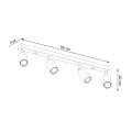 Lampa sufitowa do salonu plafon BERG 4 naturalne drewno SL.1042