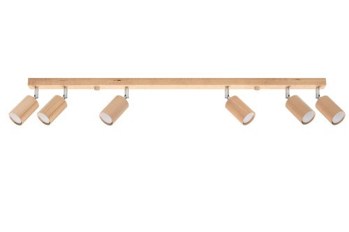 Lampa listwa sufitowa, plafon BERG 6 naturalne drewno SL.1043