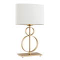 Złota stołowa lampa z abażurem Perseo 8310