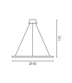 Żyrandol biały pierścień LED świeci do wewnątrz 60 cm 67890 ECHO Ramko