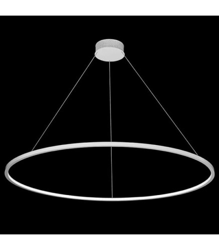 Żyrandol biały pierścień LED świeci do wewnątrz 60 cm 67890 ECHO Ramko