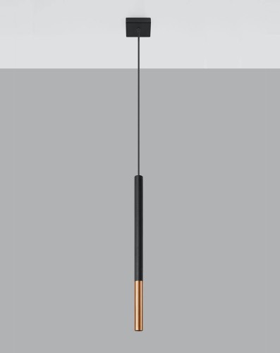 Pojedyńcza lampa wisząca Mozaica czarny/miedź SL.0888