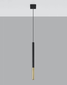 Pojedyńcza lampa wisząca Mozaica czarny/złoty SL.0891