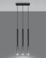Lampa wisząca na listwie 3 żarówki Mozaica 3L czarny/chrom SL.0886