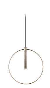 Lampa wisząca do salonu  mosiężna led 1XG9 FARO 1 pł. okrąg  8290