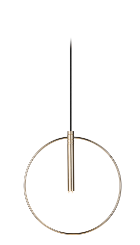 Lampa wisząca do salonu  mosiężna led 1XG9 FARO 1 pł. okrąg