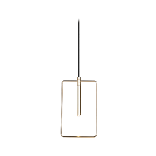 Lampa wisząca do salonu mosiężna led 1XG9 FARO 1 pł. prostokąt  8288