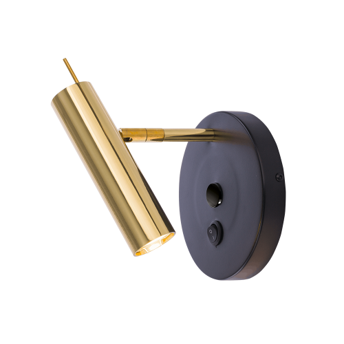 Lampa na ścianę z wyłącznikiem kinkiet AMOS mosiężno czarny 1XGu10 8905 Amplex AMOS-Kinkiet-0173-Amplex1.png