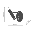 Lampa na ścianę z wyłącznikiem kinkiet AMOS mosiężno czarny 1xGU10 8905 