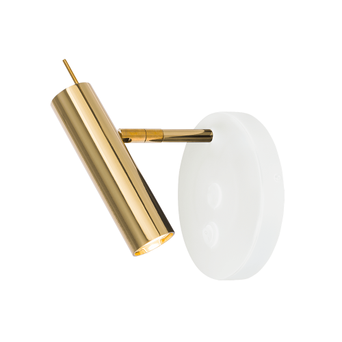 Lampa na ścianę z wyłącznikiem kinkiet mosiężny AMOS złoto biały 1XGu10 8906 Amplex