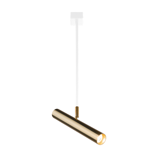 Lampa sufitowa do salonu mosiężny z białym Reflektor II AKADI 1XGu10 8880 Amplex