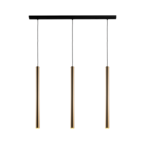 Lampa wisząca AKADI mosiężna z czarnym 3XGU10 8885 Amplex