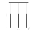 Lampa wisząca AKADI mosiężna z czarnym 3XGU10 8885 