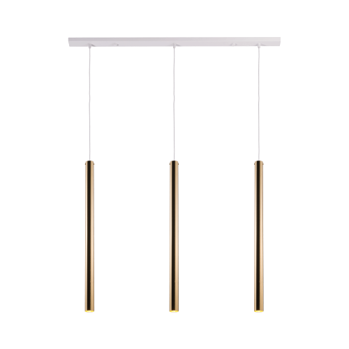 Lampa wisząca żyrandol  AKADI mosiężno - biała 3XGU10 8886 Amplex